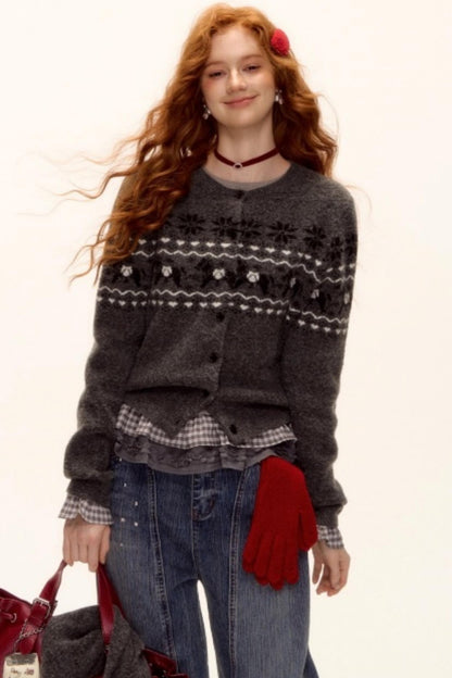Fair Isle Wool Cardigan Set-Up