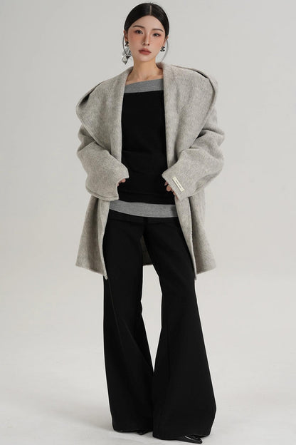 Autumn Hooded Woolen Coat