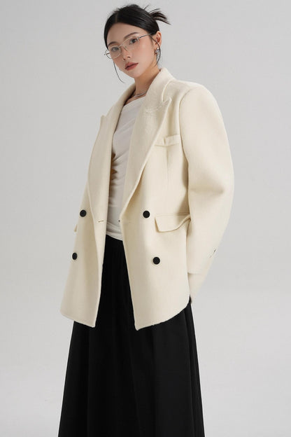 Medium-Length Temperament Wool Coat