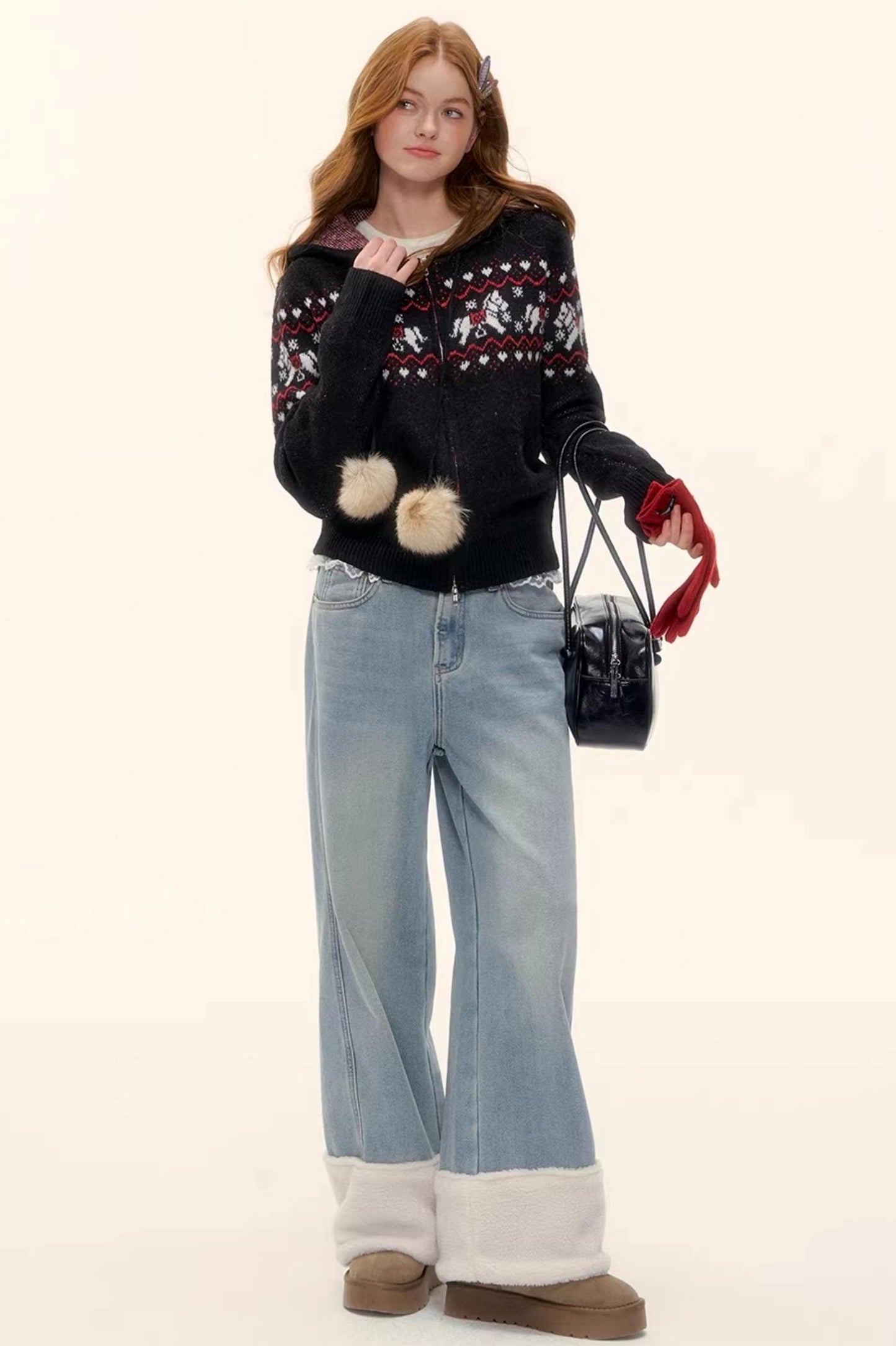 Wool Blend Fair Isle Jacket Set-Up