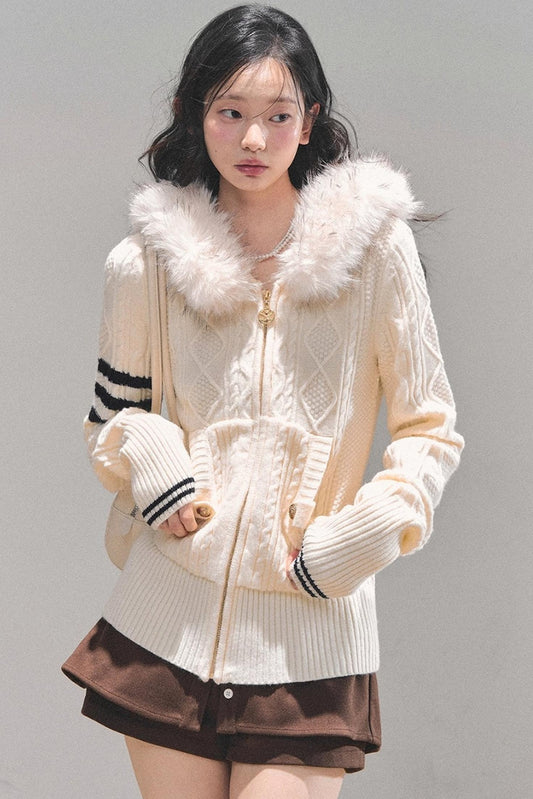 American-Style Hooded Knit Sweater