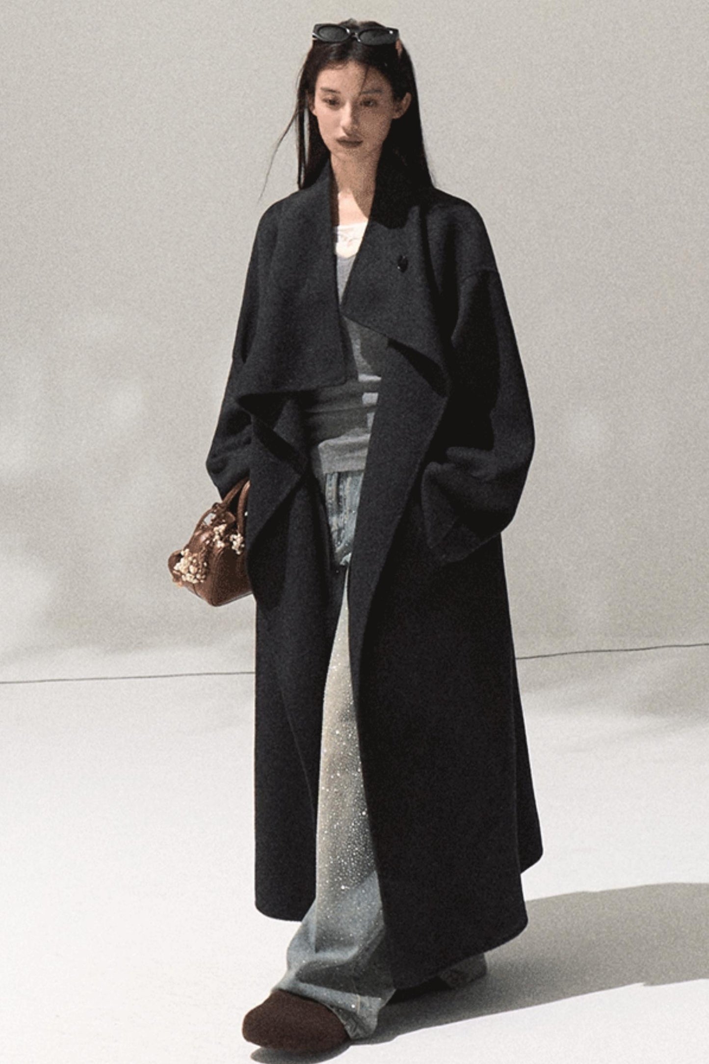 Skin Lace Wool Knit Sleeve Sweater Top