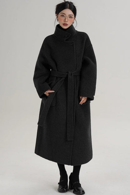 Elegant High-Neck Wool Coat