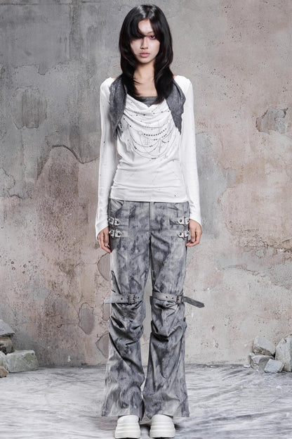 Diamond Collar Knit Top