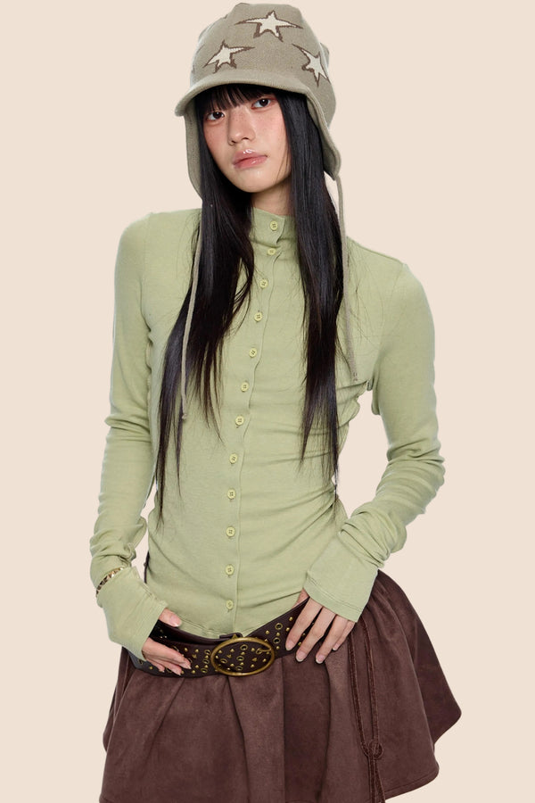 Lightweight Pleated Cardigan