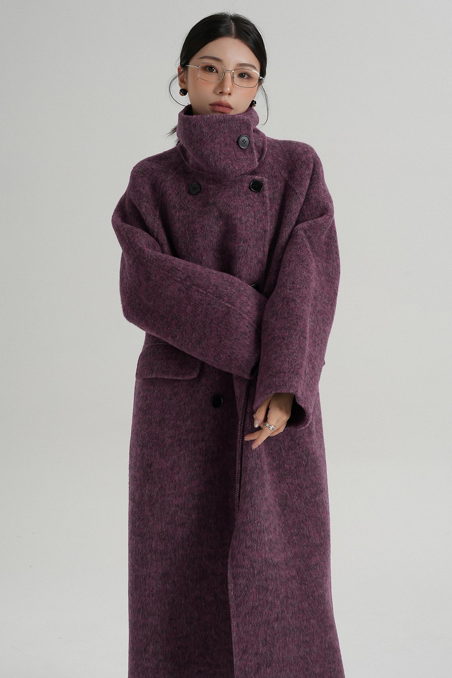 Minimalist Long Reversible Wool Coat