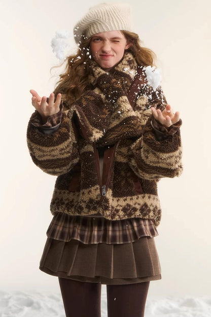 Reversible Fair Isle Fleece Jacket Set