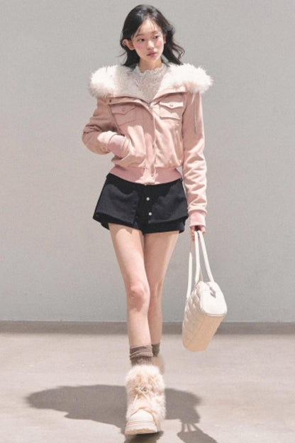 Hooded Faux Fur Winter Coat