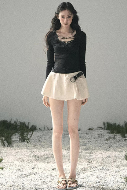 Lace V-Neck Summer Top