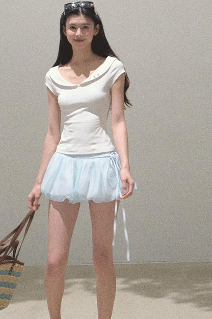 Floral Peplum Culottes Skirt Set