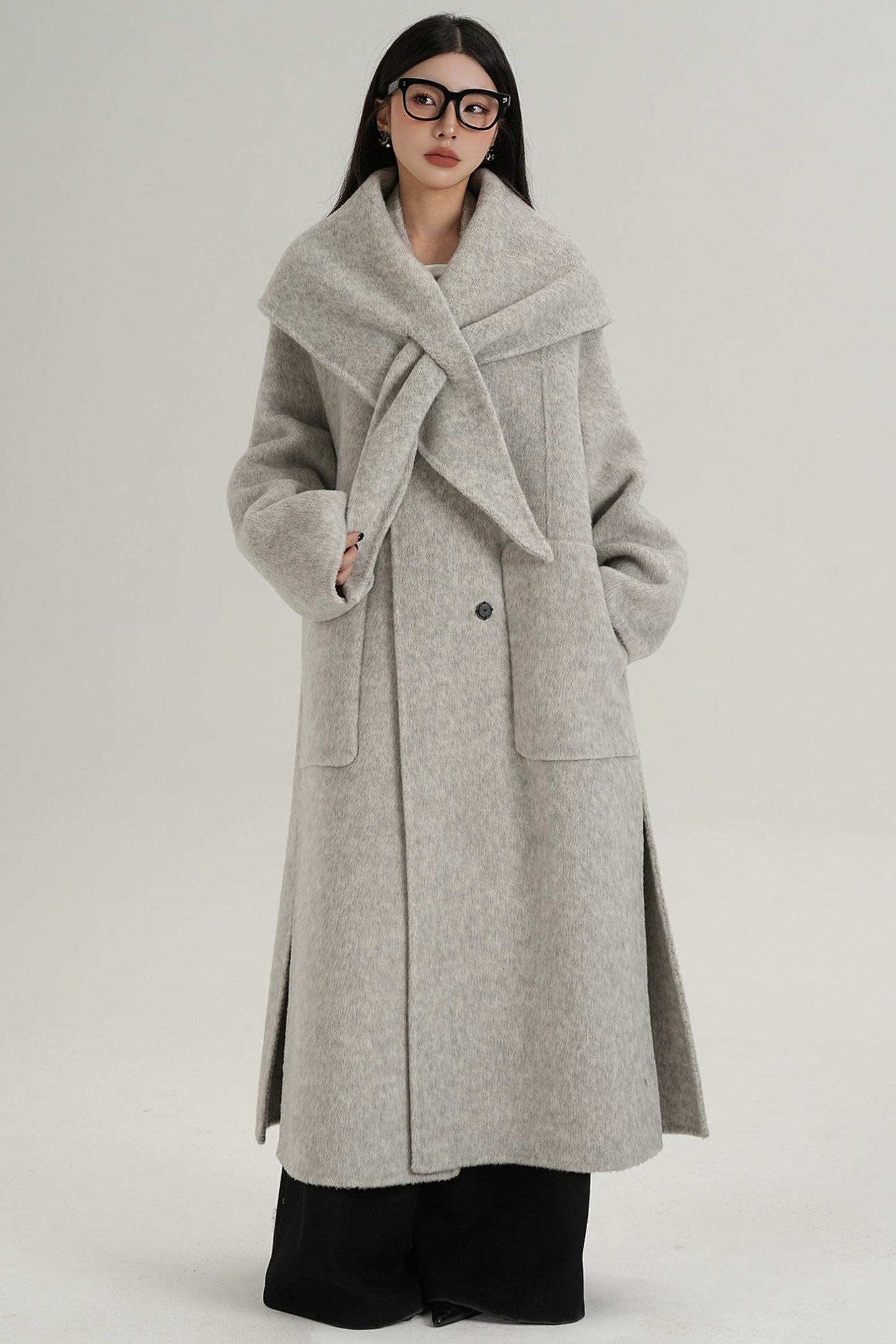 Woolen Elegance Long Jacket