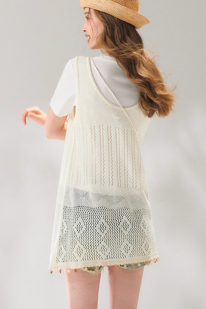 Shell Jacquard Knitted Vest Set