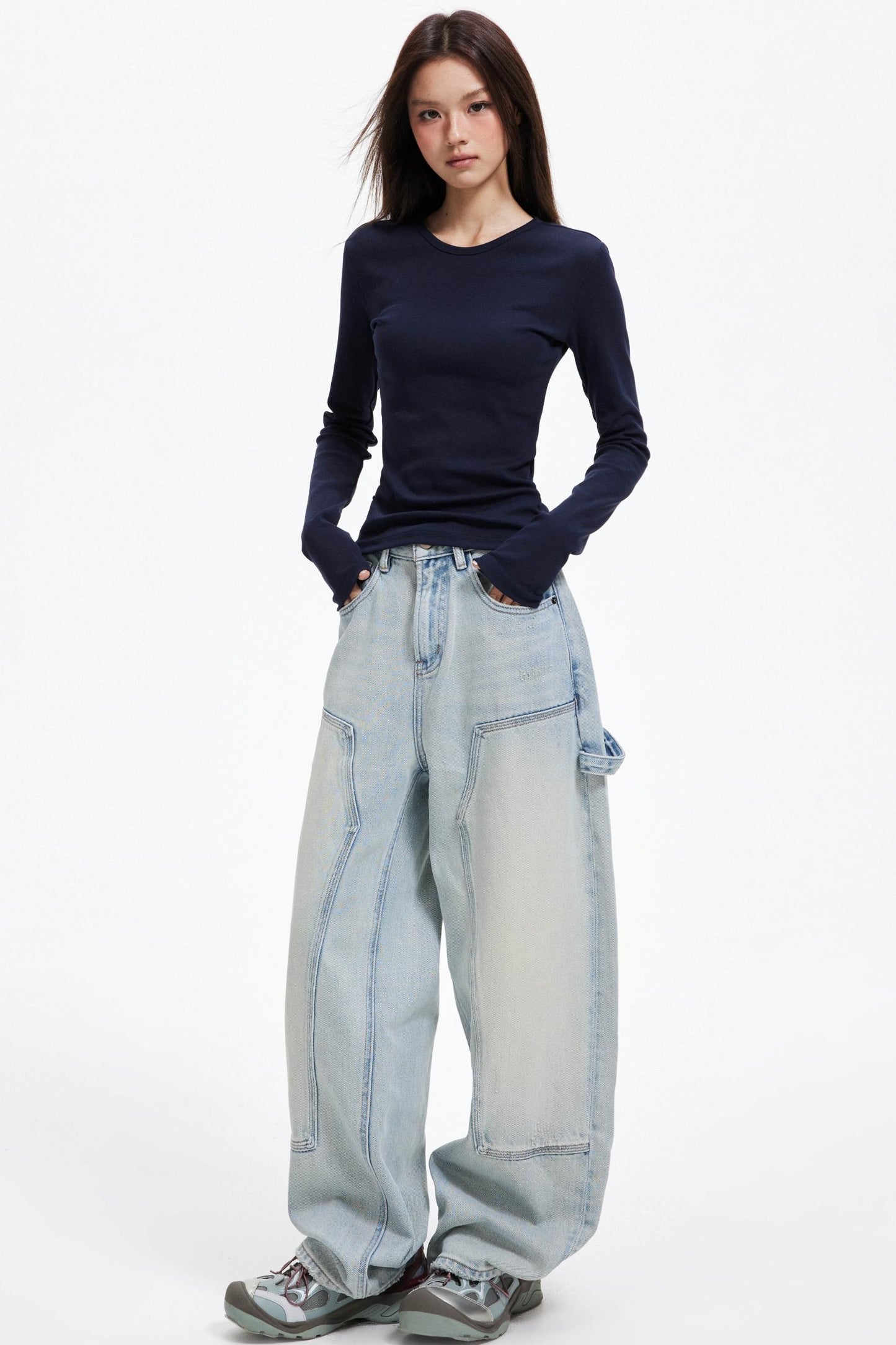 Slim Round Neck Long Sleeve Knitwear