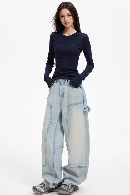 Slim Round Neck Long Sleeve Knitwear