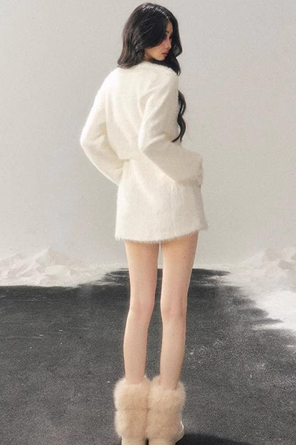 Three-Dimensional Floral Winter Dress