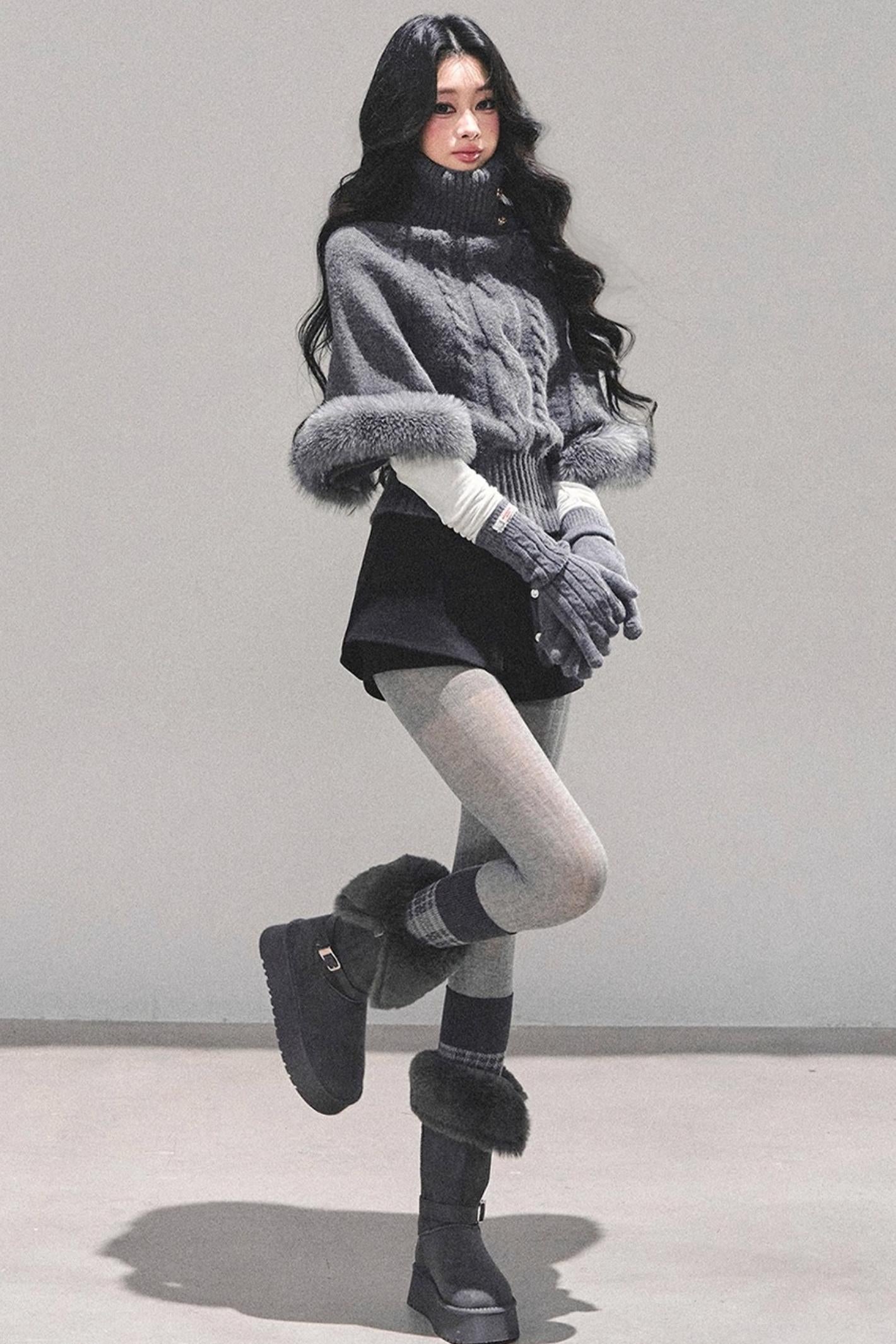 Korean Mohair Turtleneck Sweater