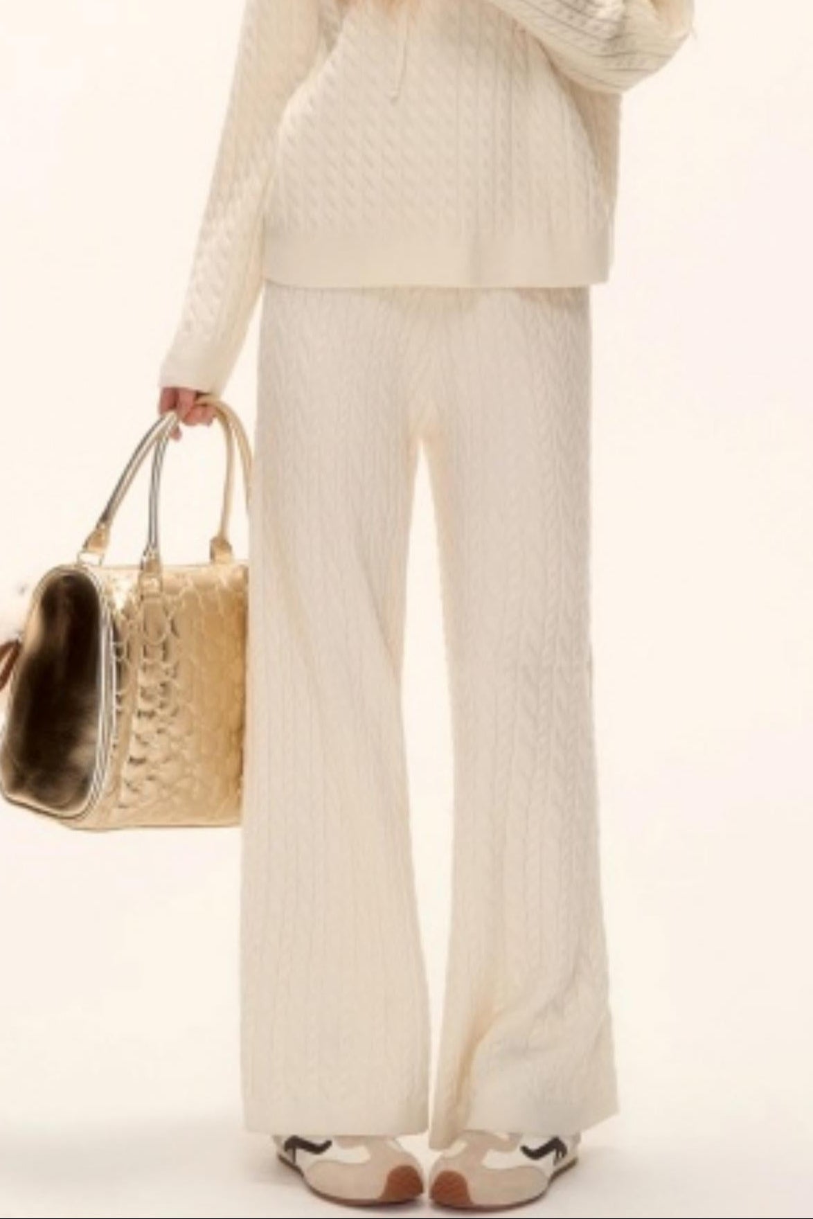 Wool Blend Hooded Knit Set-Up