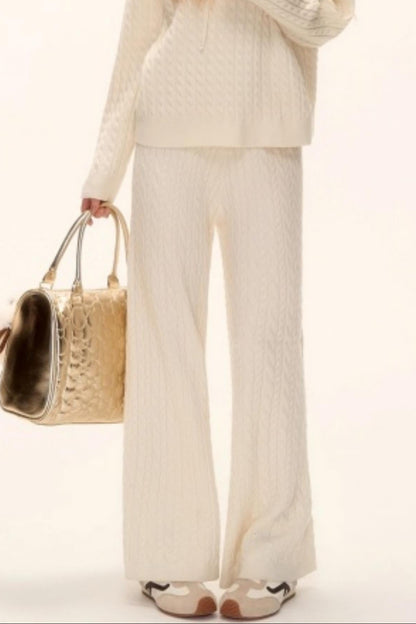 Wool Blend Hooded Knit Set-Up