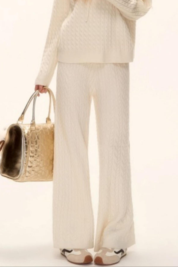 Wool Blend Hooded Knit Set-Up