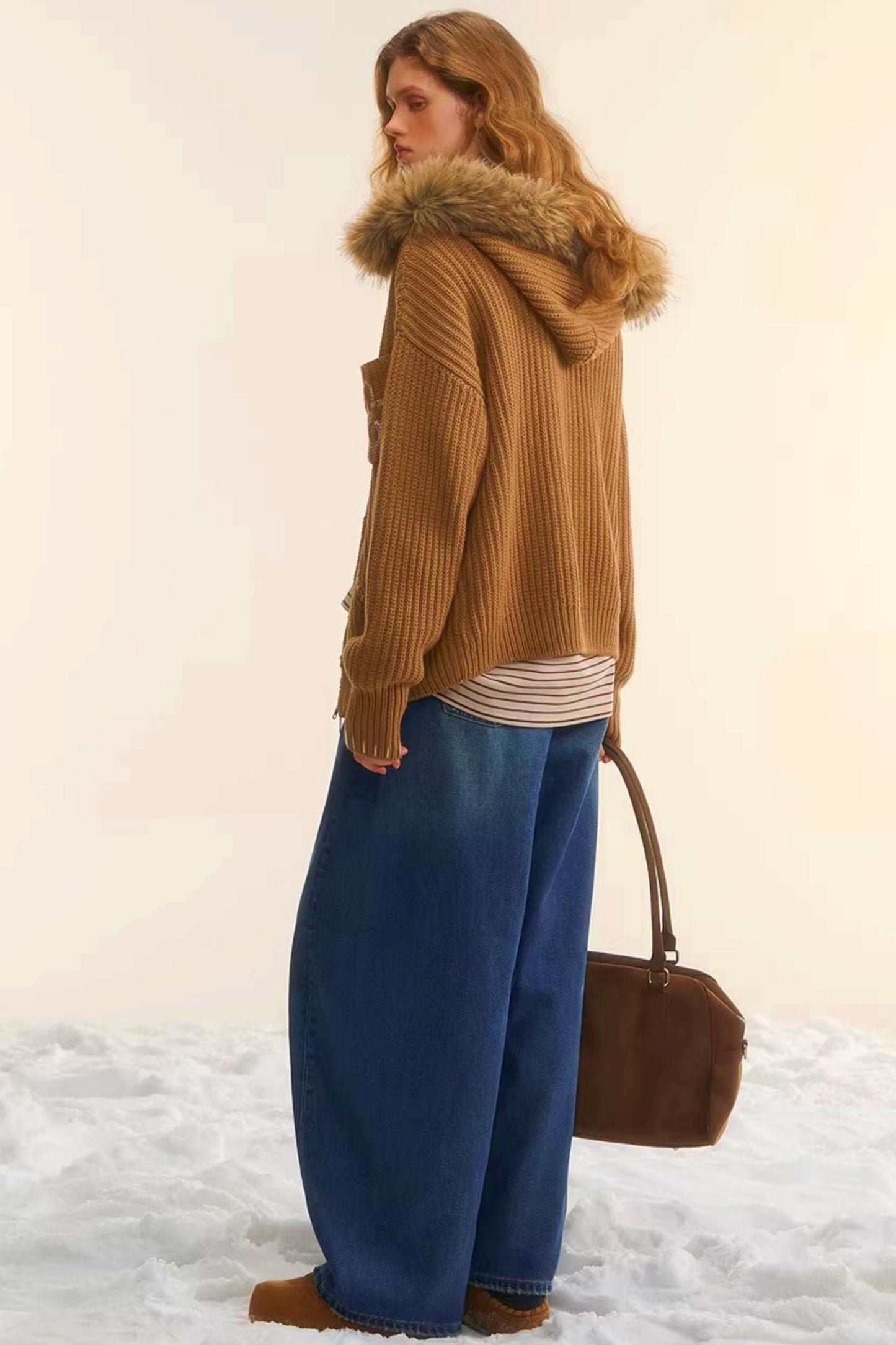 Brushed Distressed Retro Jeans