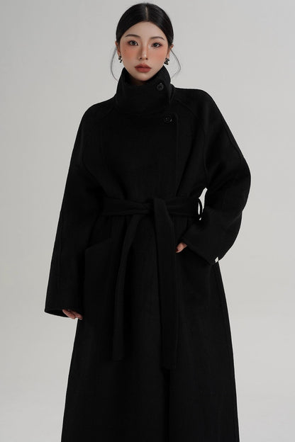 Turtleneck Long Wool Coat