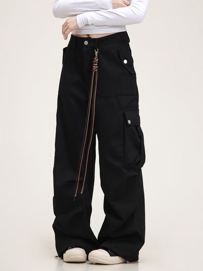 American retro fringe cargo pants