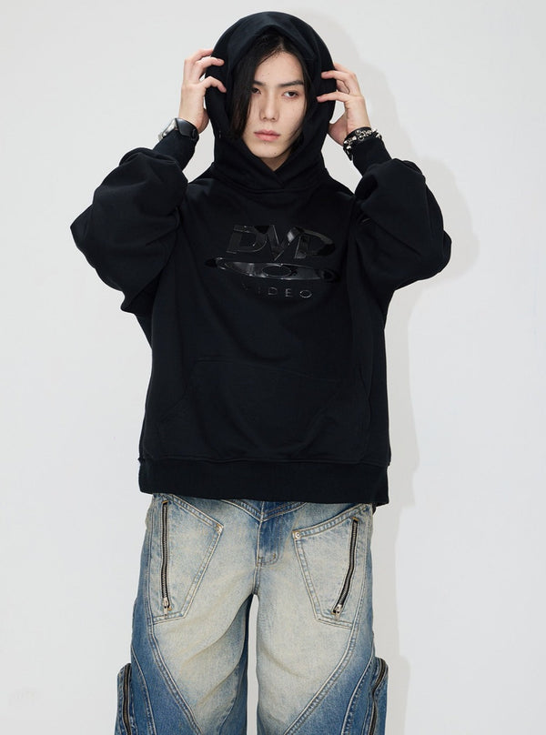 Silicone print hidden zipper structure hooded jacket