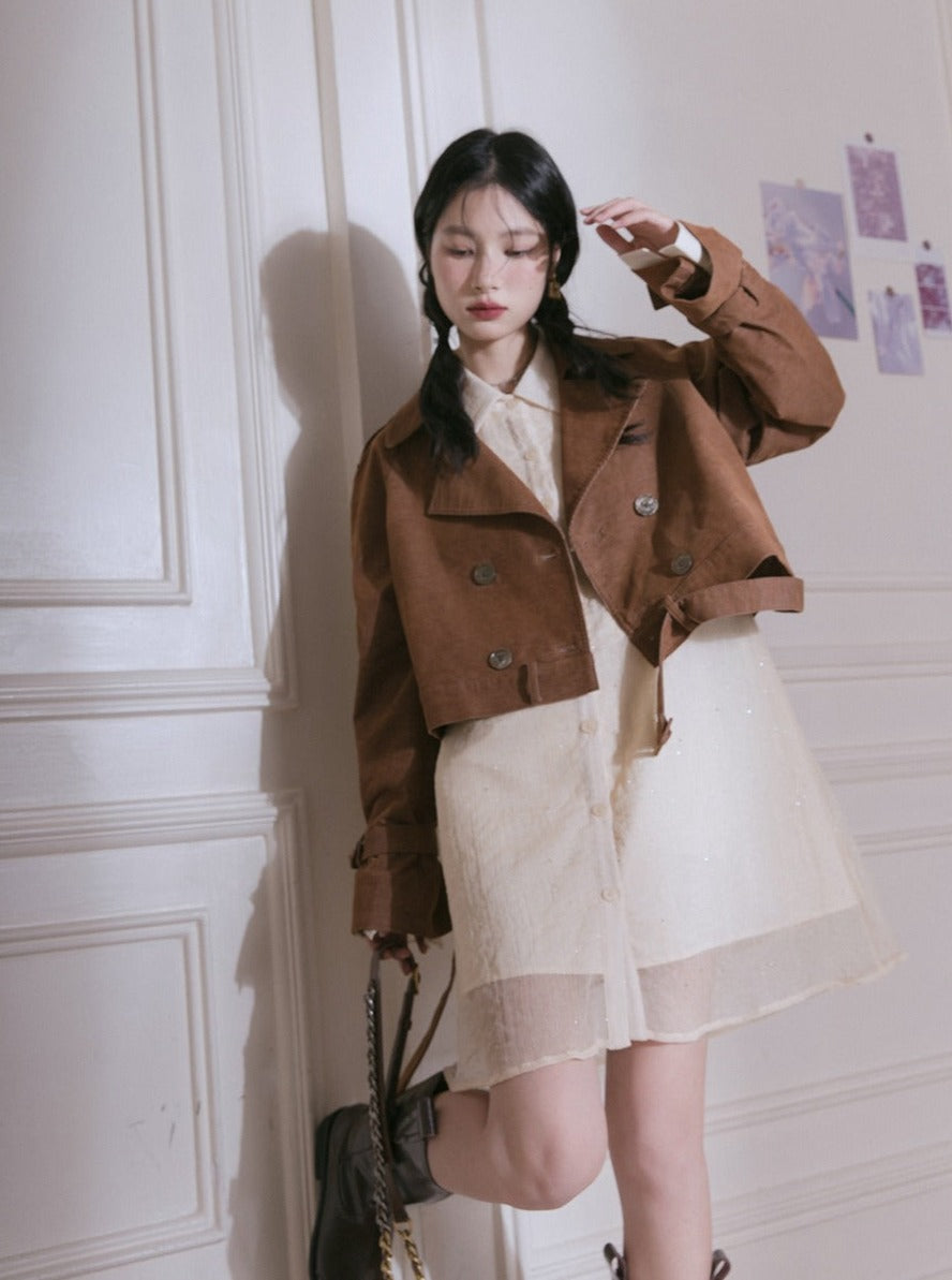 button trench jacket