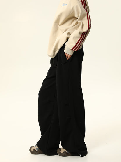 American retro solid color loose casual pants