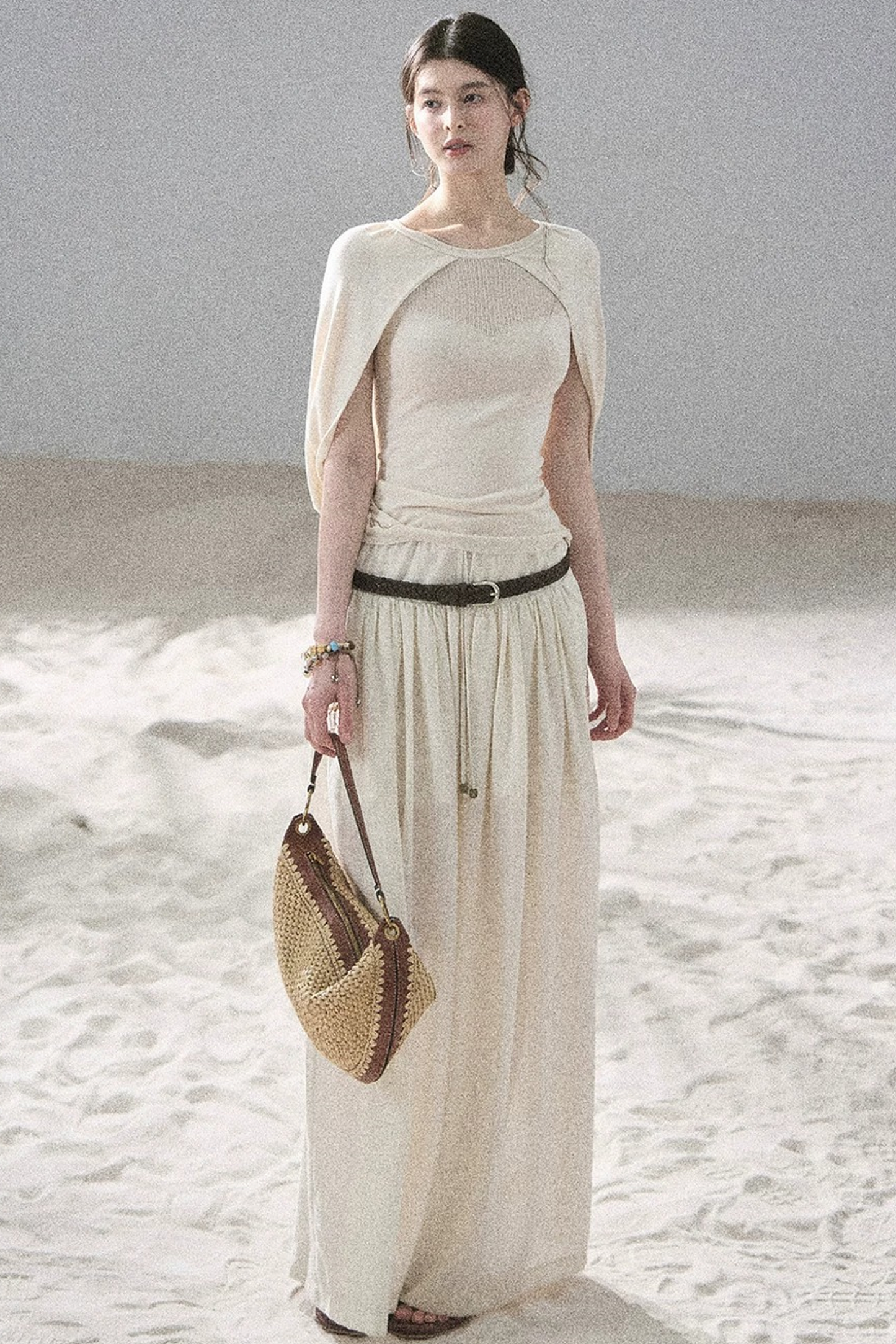 Hollow-Out Shawl Top