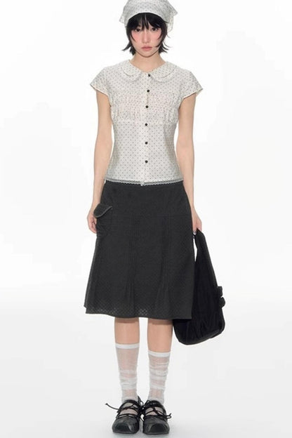 Nap Dot Mesh Culottes Set-Up