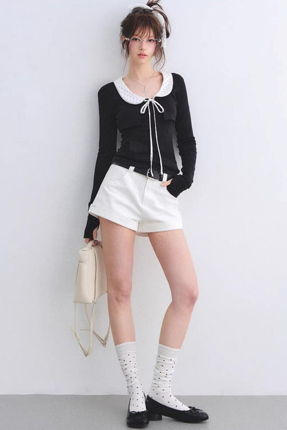 Polka Dot Lace Cardigan Set