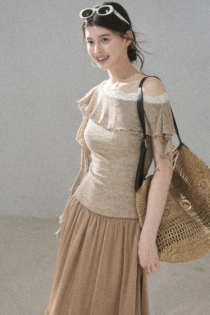 Before the Sunset Lace Off-Shoulder Top