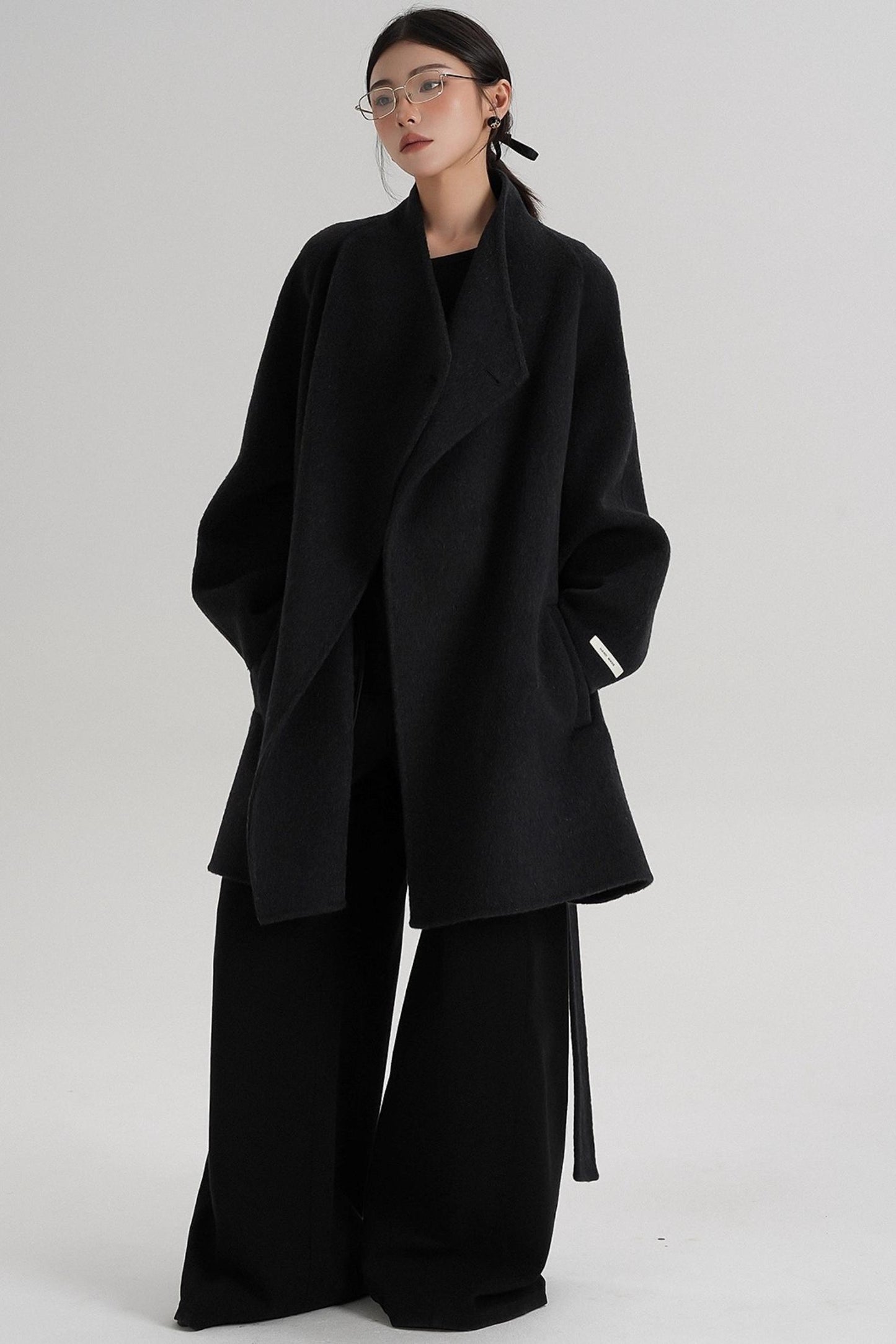 Cross-Body Wool Coat