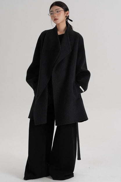 Cross-Body Wool Coat