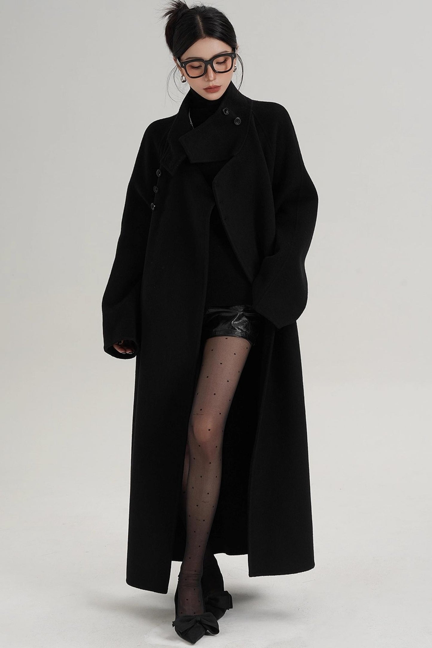 High Neck Wool Coat