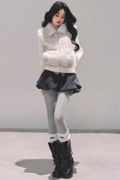 Soft Landing Fur Knit Jacket