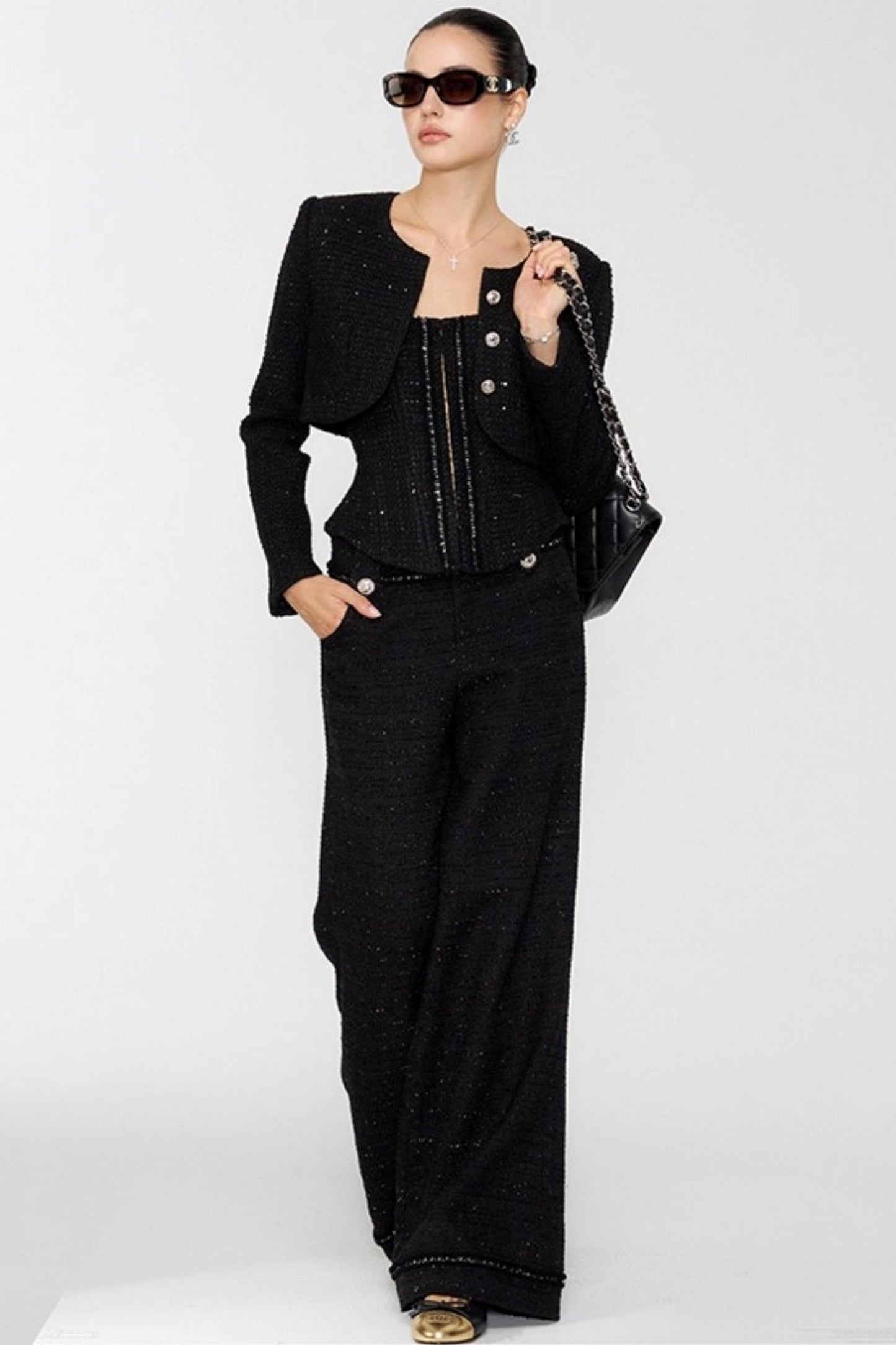 Black Moonlight Wool Coat Set-Up