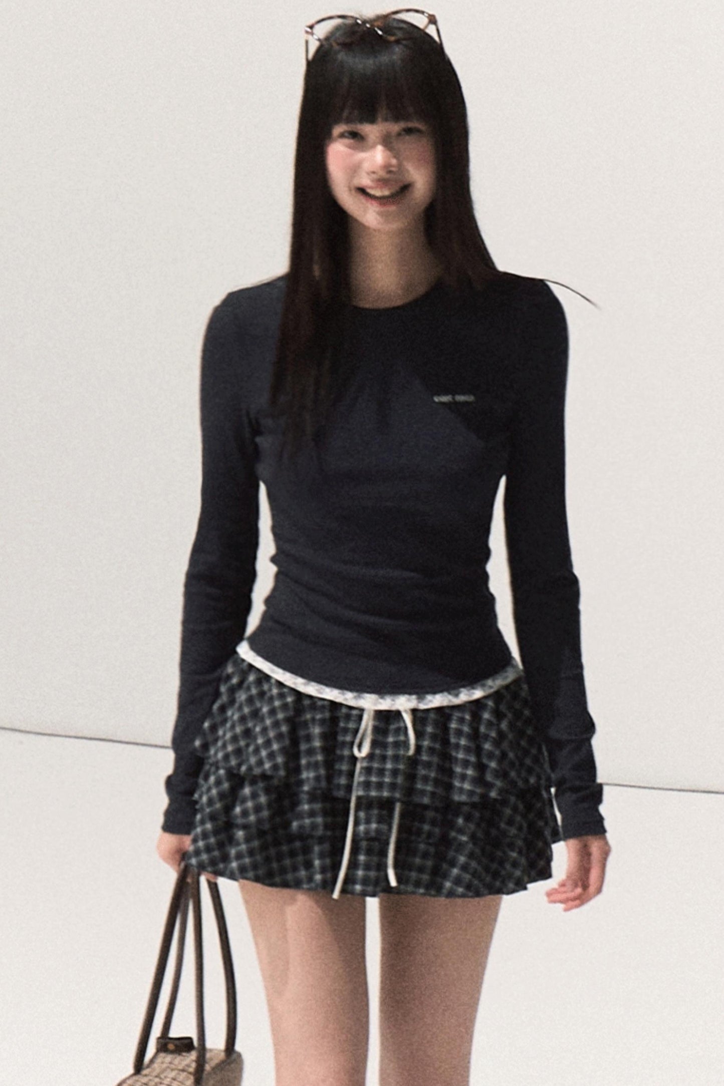 Shrine Plaid Woolen Cake A-Line Skirt