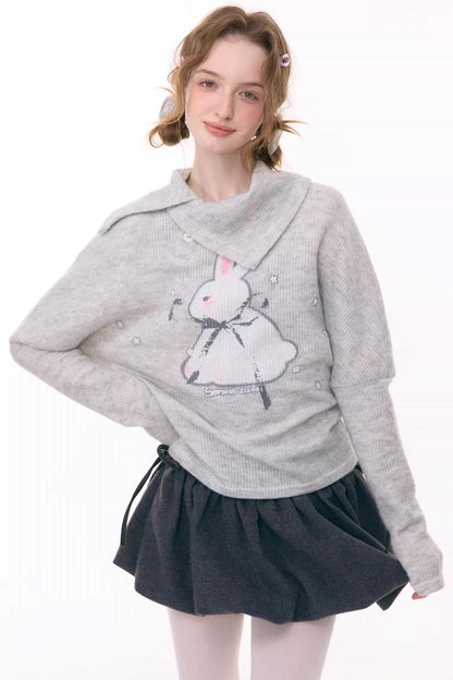 Rabbit Print Knitted Top