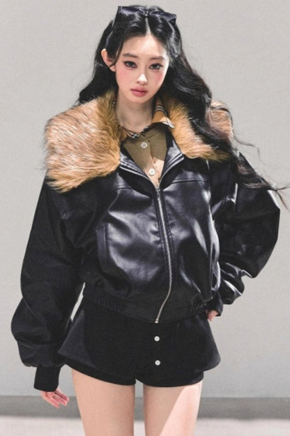 Fake Two Korean Long-Sleeve Knit Top