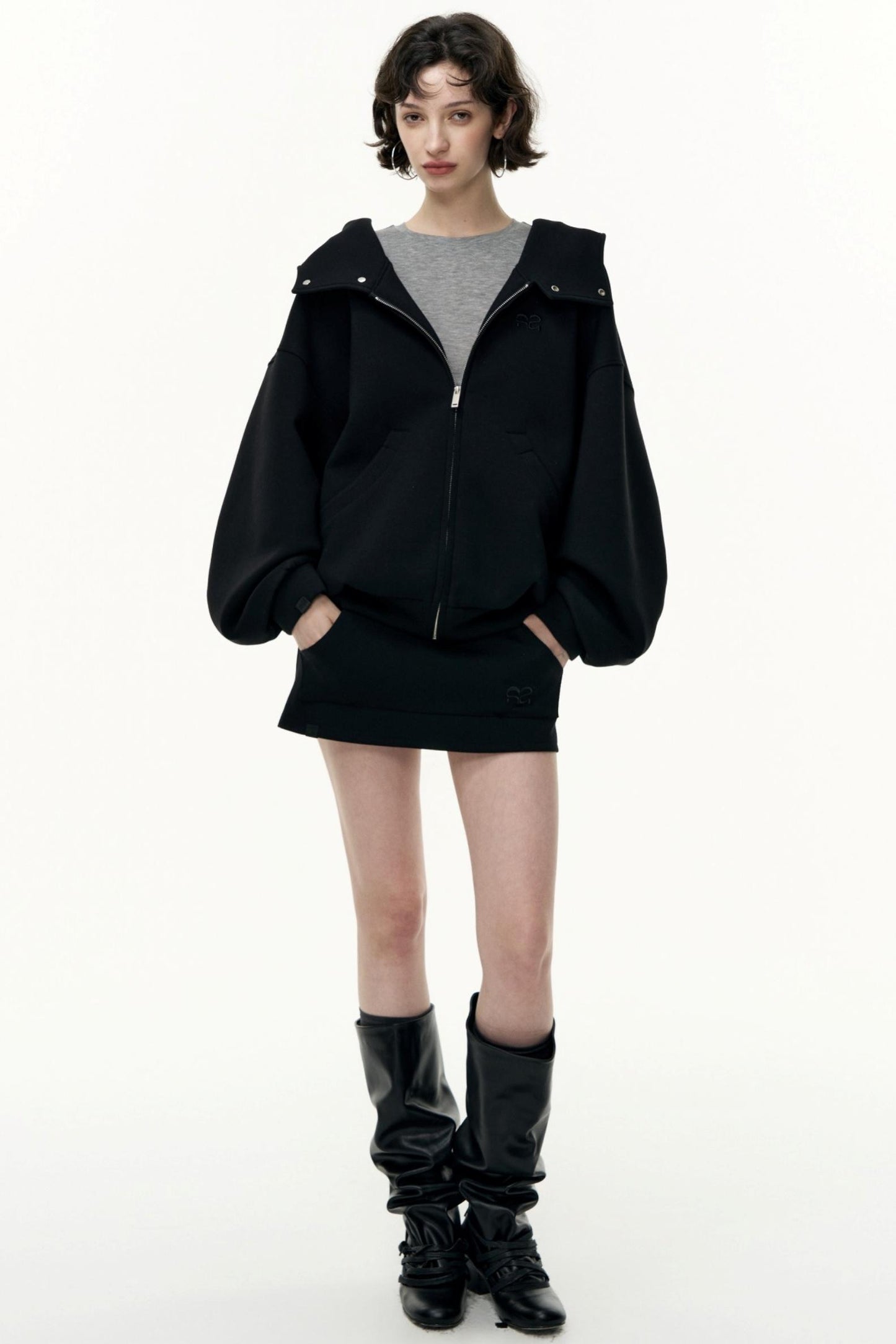 Tea Layer Hooded Cardigan Coat