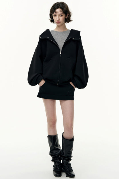 Tea Layer Hooded Cardigan Coat