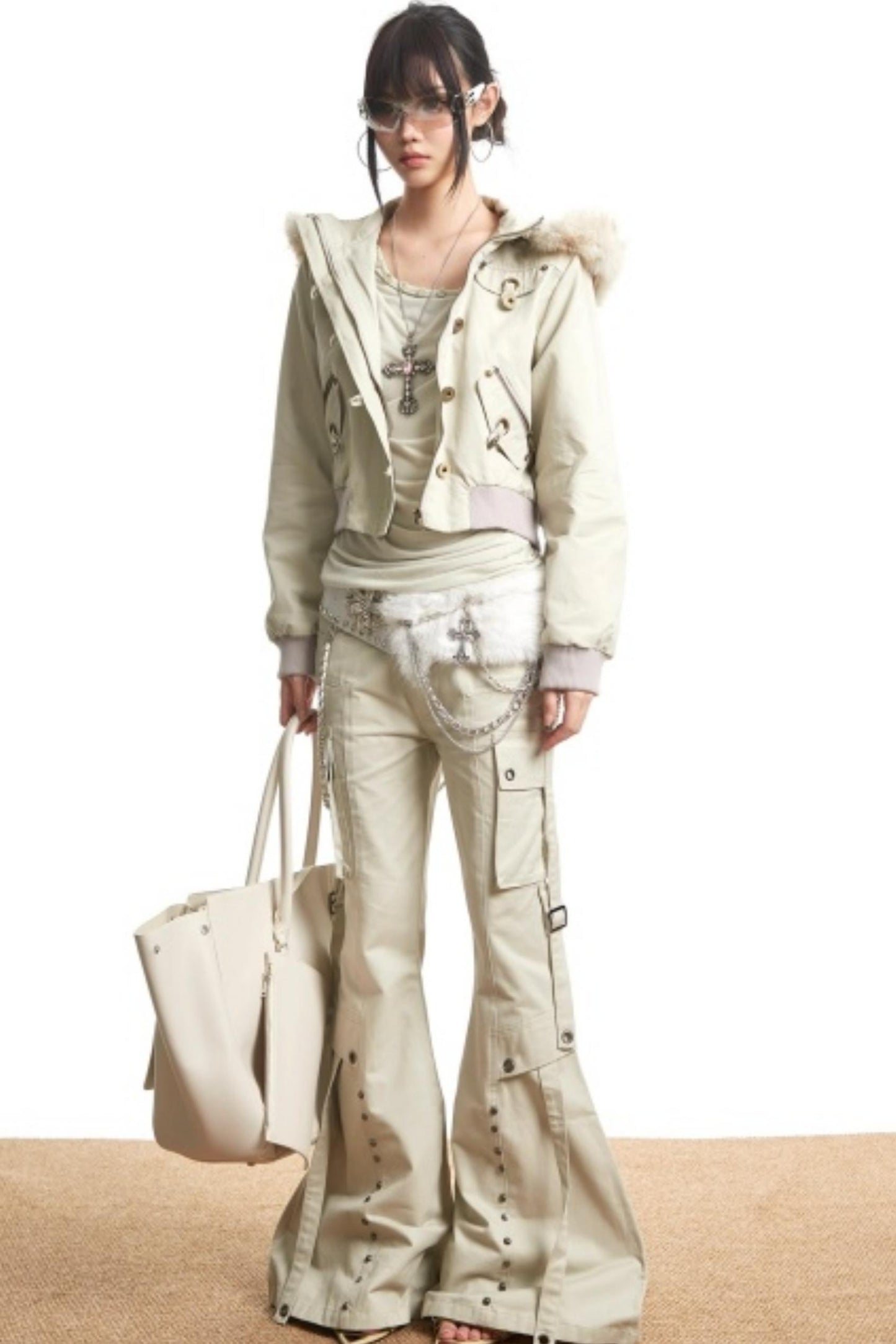 Retro Light Green Hooded Jacket