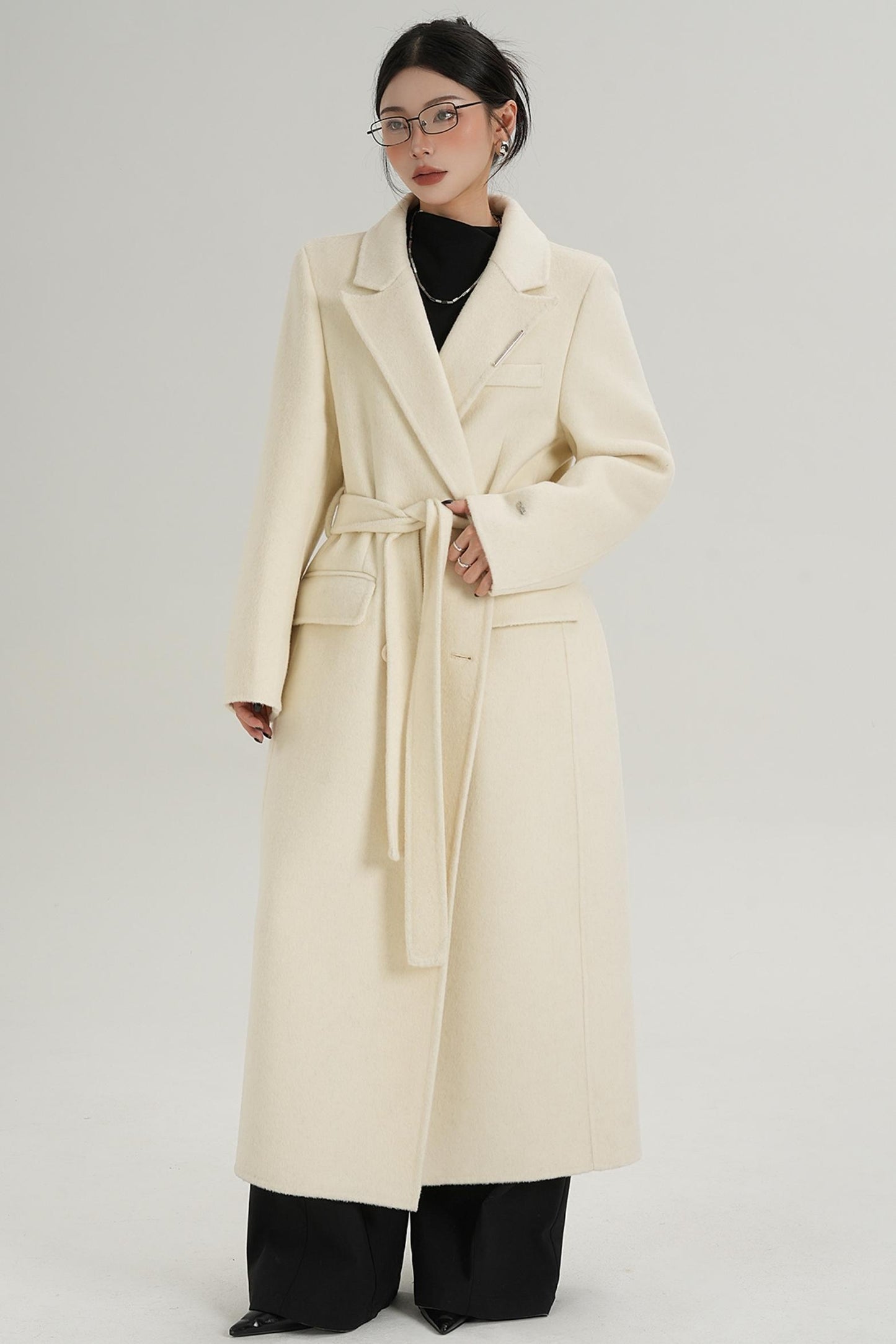 Wool Elegance Long Trench Coat