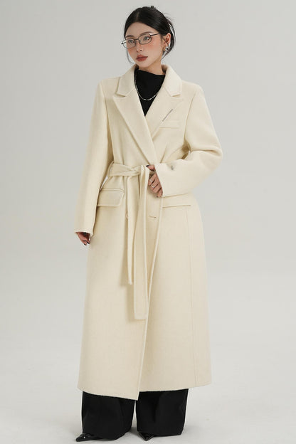 Wool Elegance Long Trench Coat