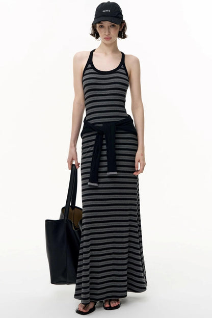 Autumn Striped Camisole Dress