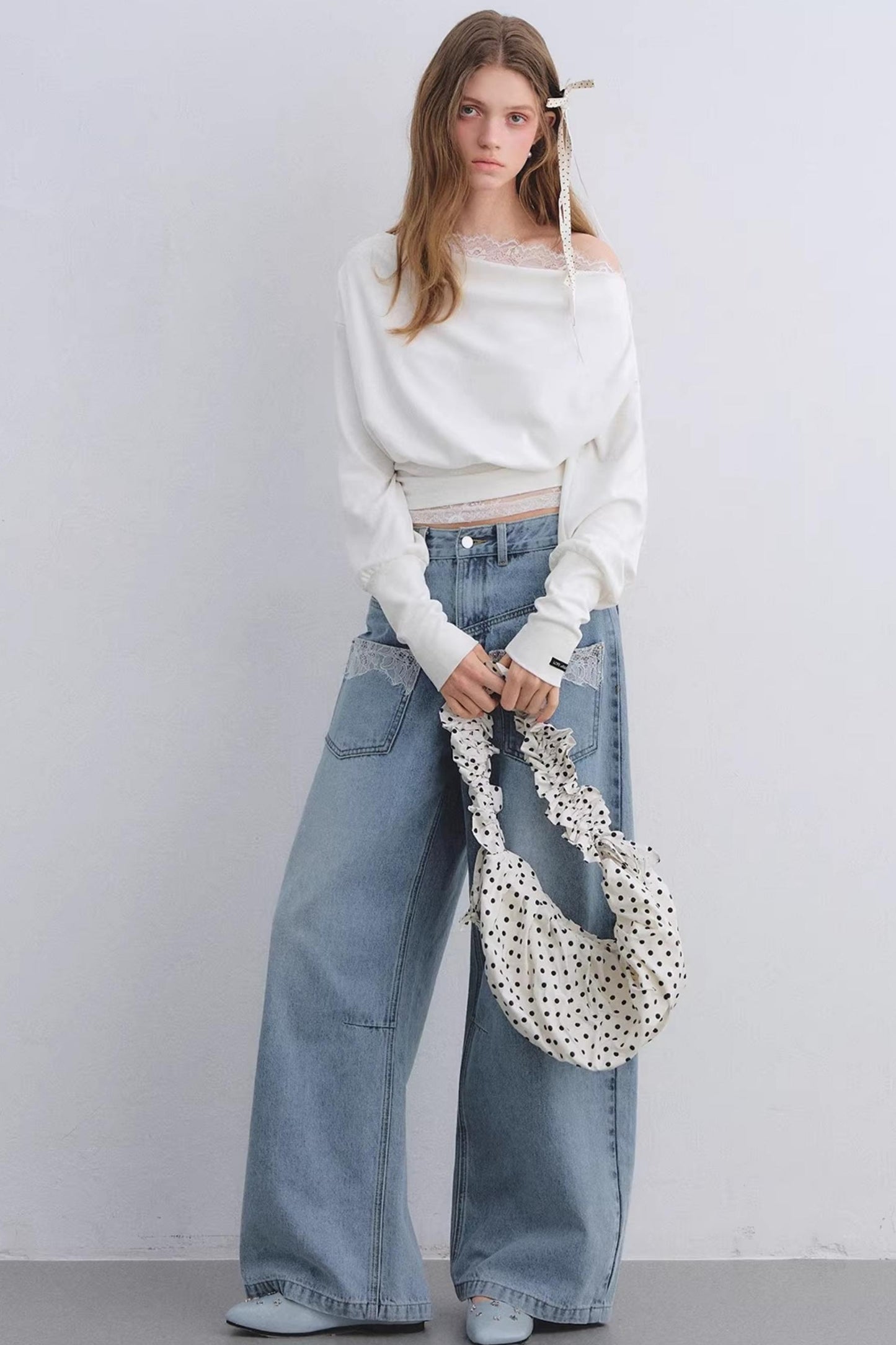 Lace Patchwork Turtleneck Top