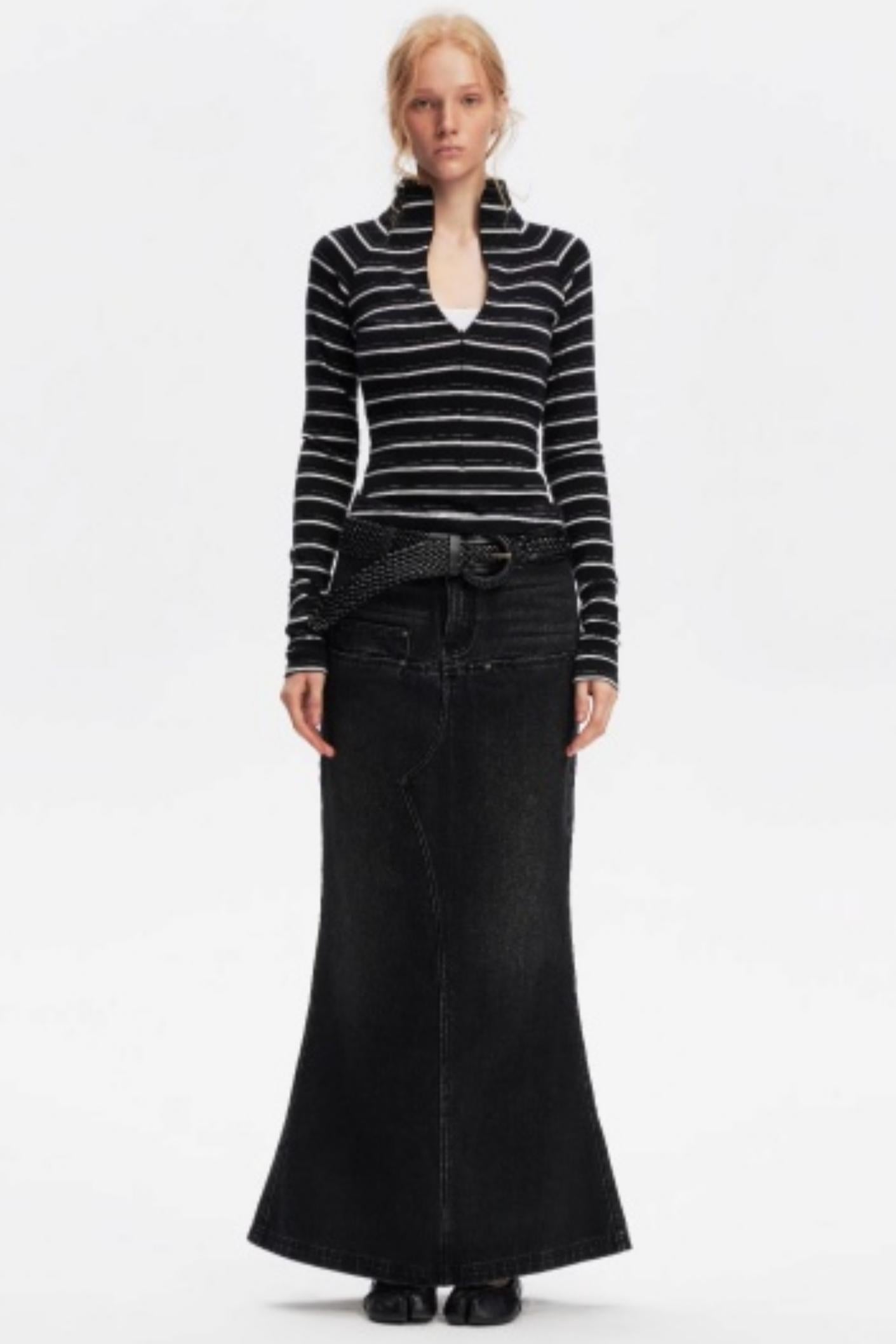 Vintage Striped Slim Knit Top