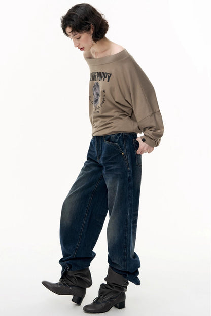 Puppy Print Long Sleeve T-shirt